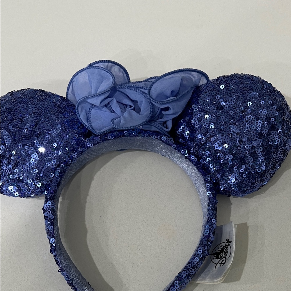 Disney Sparkling Blue Sequin Ears with Bow